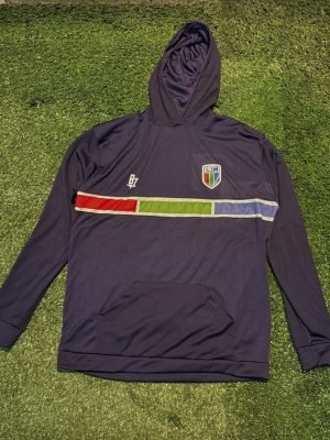 Buzo Alianza Jesús María color azul marino con capucha y franjas roja, verde y azul